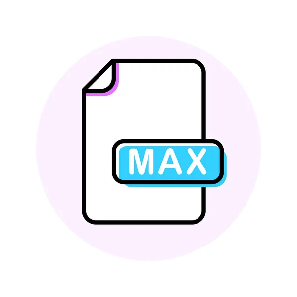 Max ファイル形式、拡張色線アイコン — ストックベクタ
