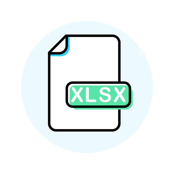 XLSX file format, extension color line icon — Stock Vector