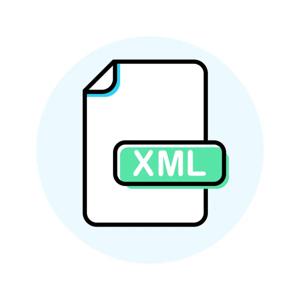 Xml-Dateiformat, Erweiterung Farbzeilensymbol — Stockvektor