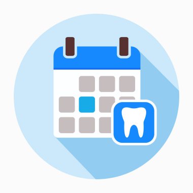 İnsan dişi simge vektör ile takvim sayfası.