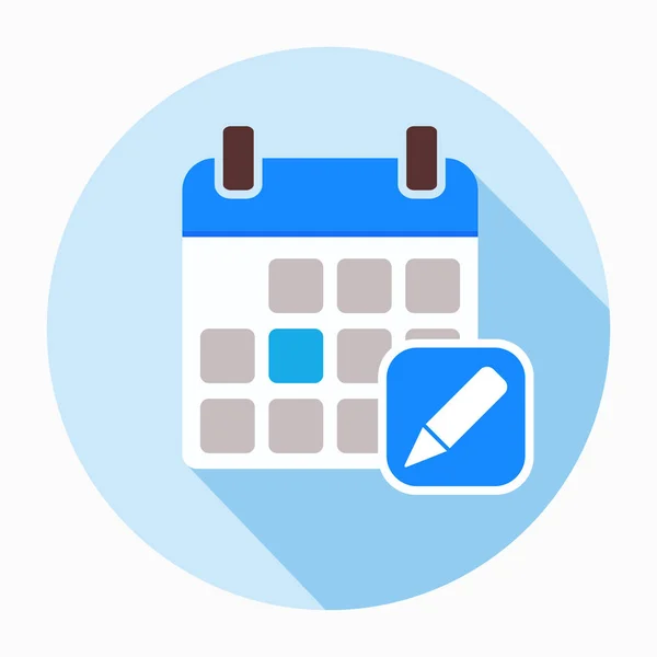 Calendario y lápiz icono vector . — Vector de stock