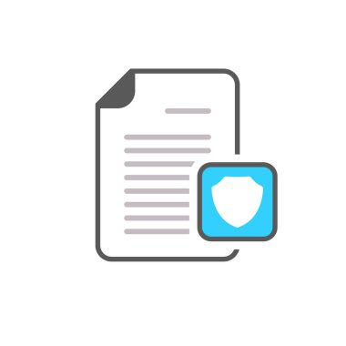 Belge dosya sayfa güvenlik kalkan simgesi