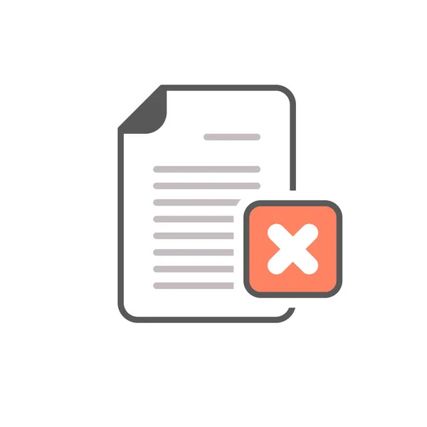 Document bestand pagina annuleren beperkt x pictogram — Stockvector