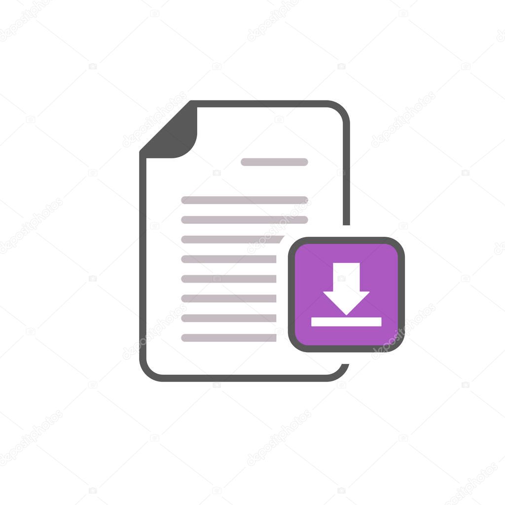 Document download file internet page icon