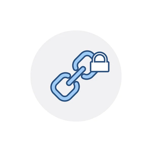 Enlace de hipervínculo de cadena bloqueo bloqueado icono de enlace web — Vector de stock