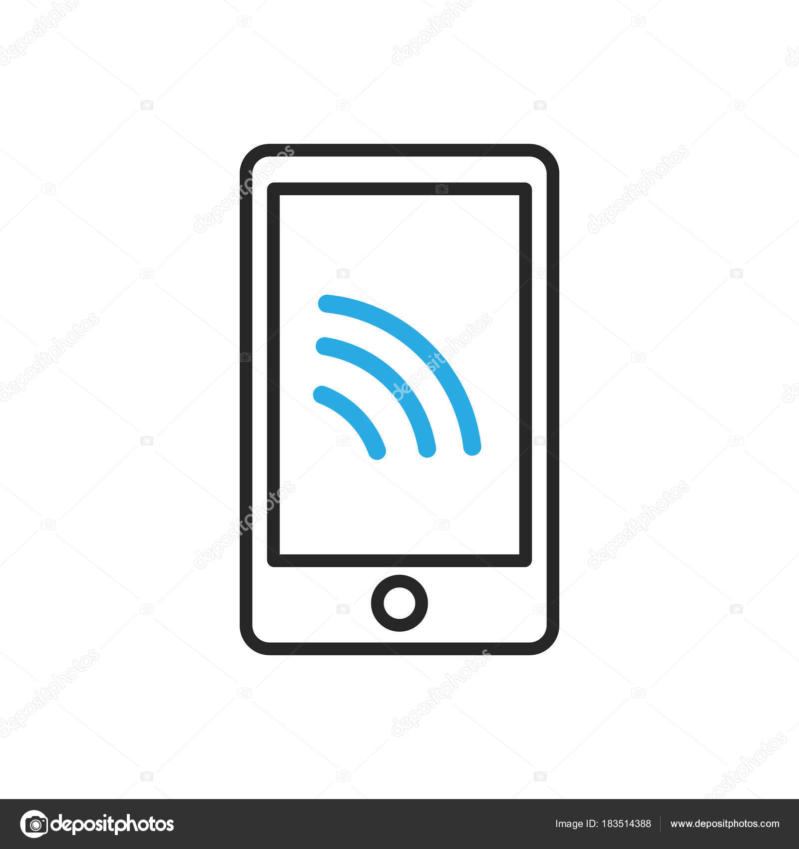 Smartphone Icon Cellphone With Wireless Network Symbol Stock Vector C Azvector