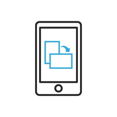 Akıllı telefon simgesi. Mobil ekran yönünü değiştirme