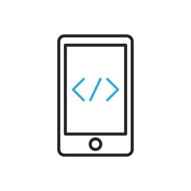 Akıllı telefon simgesi. Mobil komut dosyası oluşturma