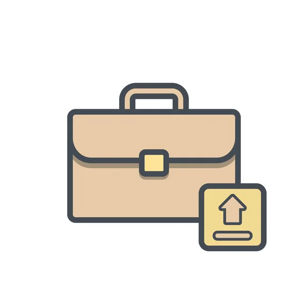 Tasche, Aktentasche, Geschäft, Portfolio, Koffer, Upload, Arbeitsikone — Stockvektor