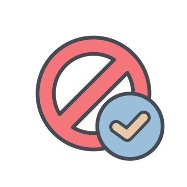 Blok iptal kilit Tamam dur simgesi