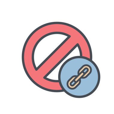 Blok iptal bağlantı kilit dur simgesi