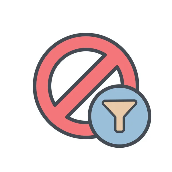 Bloquer annuler filtre verrouiller arrêter icône — Image vectorielle