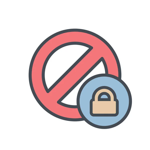 Block cancel lock stop icon — Stock Vector