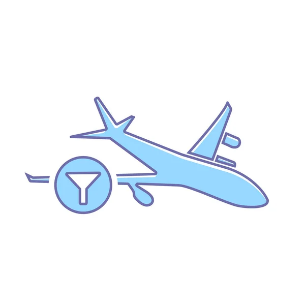 Airplane filter flight plane transport travel icon — Stock Vector