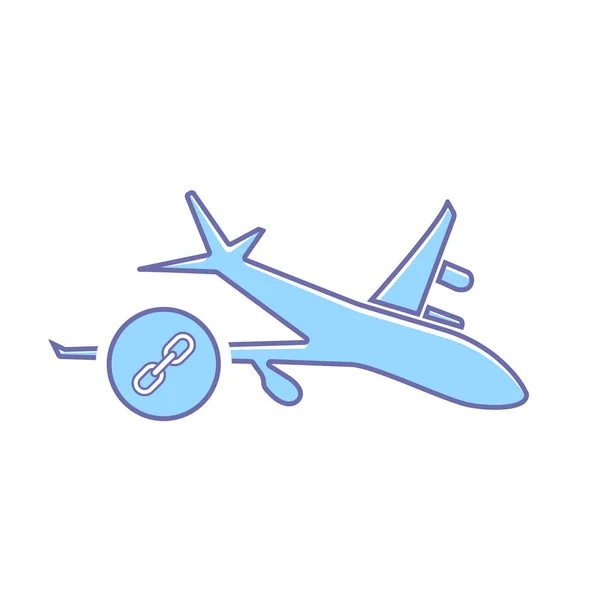 Seyahat etmek simge uçak uçuş bağlantı uçak ulaşım — Stok Vektör