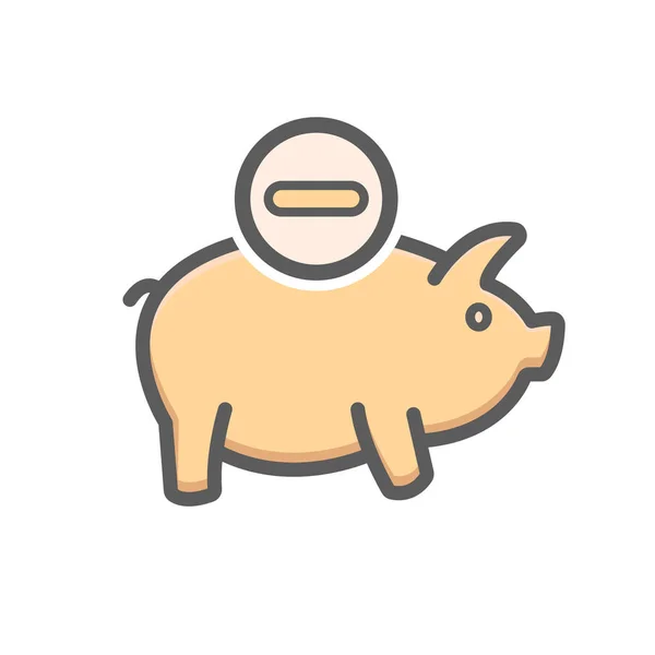 Piggy pictogram. Bank, banking, geld verdienen, sparen — Stockvector