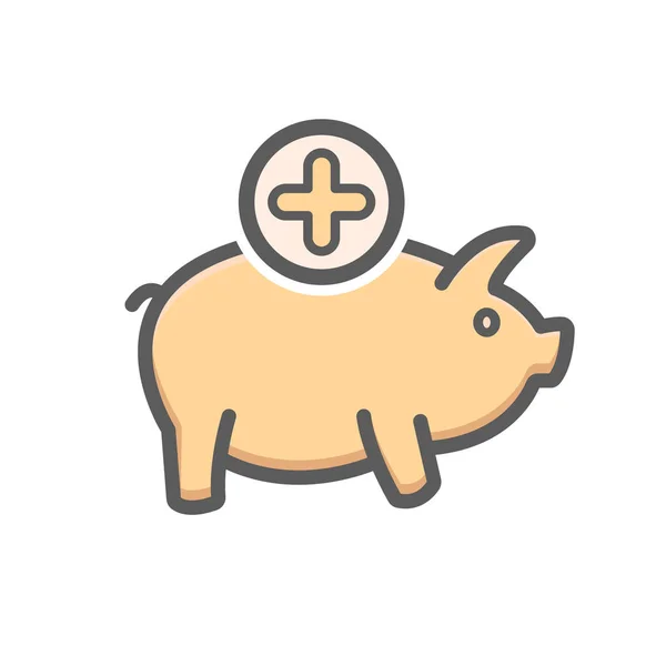 Piggy pictogram. Bank, banking, geld verdienen, sparen — Stockvector