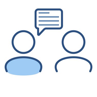 Konuşma balonu kullanıcı simgesinin. İletişim, insanların simge konuşmak.