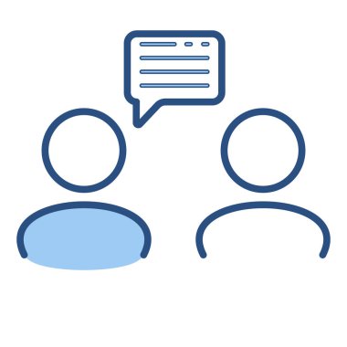 Konuşma balonu kullanıcı simgesinin. İletişim, insanların simge konuşmak.