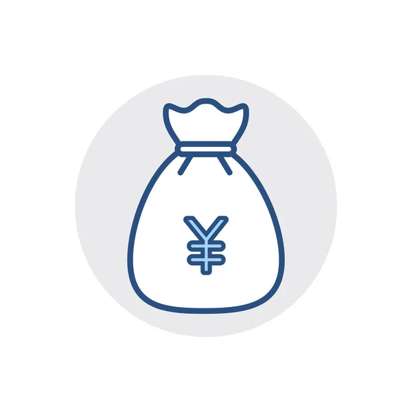 Icona della borsa dei soldi. Cassa, finanza, fondo, icona fiscale — Vettoriale Stock