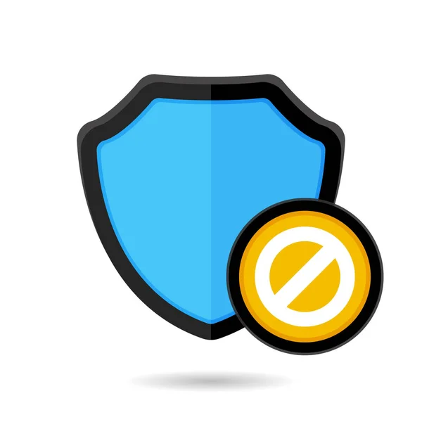 Disable firewall protect protection security shield icon — Stock Vector