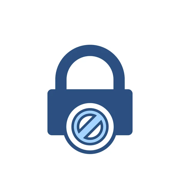 Blocked lock office icon — Stock Vector