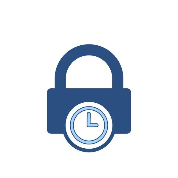 Bloquear contraseña protección privada tiempo seguro icono — Vector de stock
