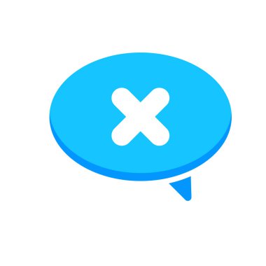 Kabarcık sohbet diyalog mesaj çapraz hiçbir konuşma simgesini iptal et