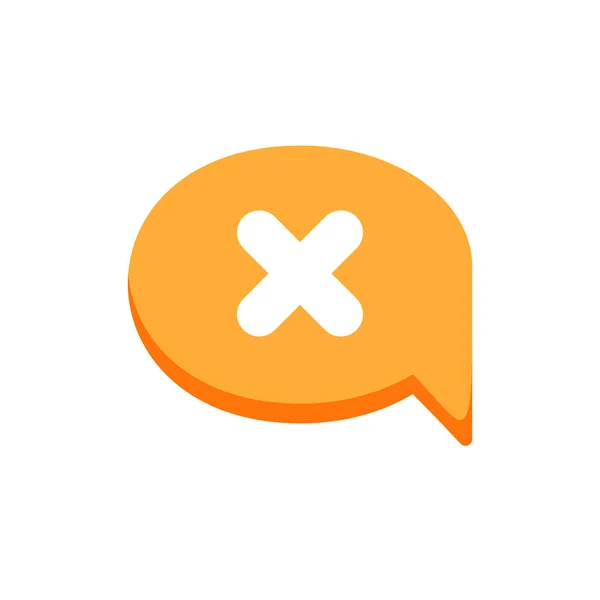 Bubble cancel chat cross dialogue message no icon — Stock Vector