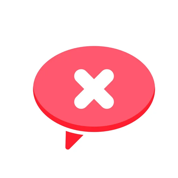 Cancel chat cross dialogue message no speech icon — Stock Vector