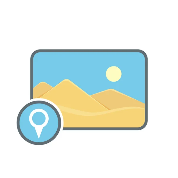 Geolocatin ubicación de la imagen fotografía imagen pin icono — Vector de stock
