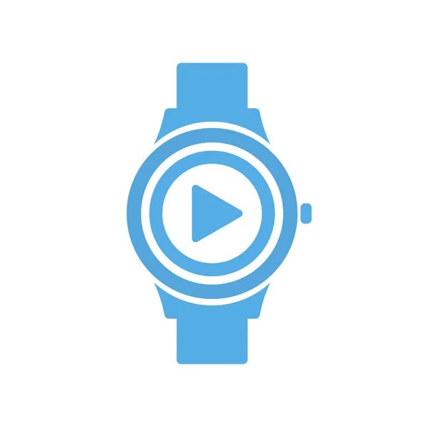 Concepto reproductor multimedia tecnología inteligente, smartwatch, icono del reloj — Vector de stock