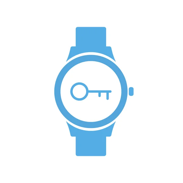 Concepto tecnología inteligente clave, smartwatch, icono del reloj — Vector de stock