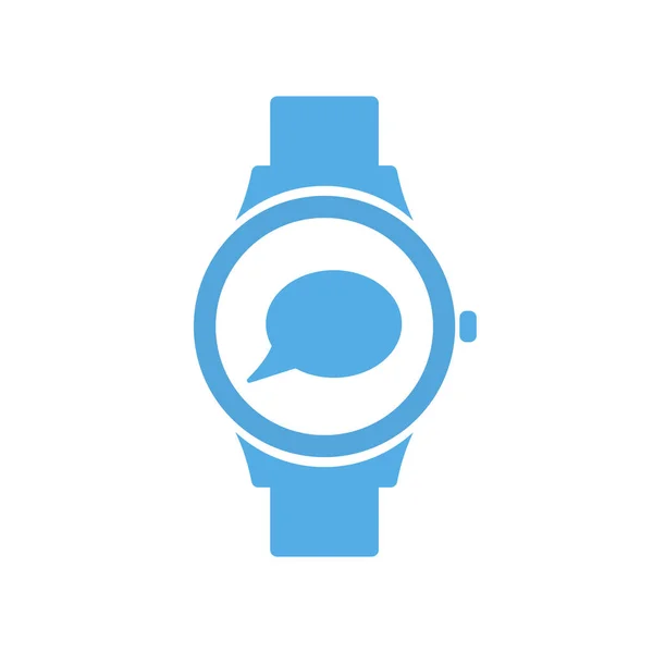 Concepto mensaje tecnología inteligente, smartwatch, icono del reloj — Vector de stock
