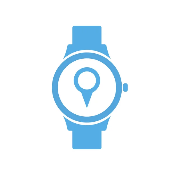 Concepto ubicación tecnología inteligente, smartwatch, icono del reloj — Vector de stock