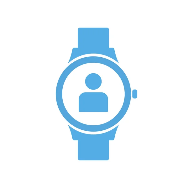 Concepto contacto tecnología inteligente, smartwatch, icono del reloj — Vector de stock