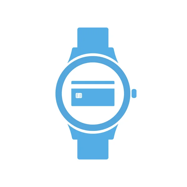 Concept paiement technologie intelligente, smartwatch, icône de la montre — Image vectorielle