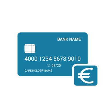Banka kartı euro para simgesi