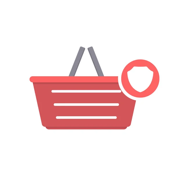 Basket buy protect security shop shopping icon — Stock Vector