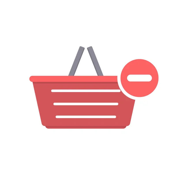 Basket buy minus remove shop shopping icon — Stock Vector