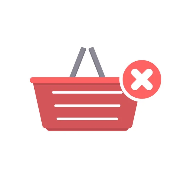 Cesta comprar desativar ícone de compras loja de erro — Vetor de Stock