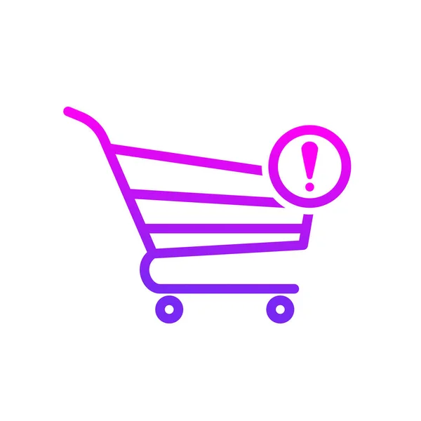 Opmærksomhed købe indkøbskurv butik ikon – Stock-vektor