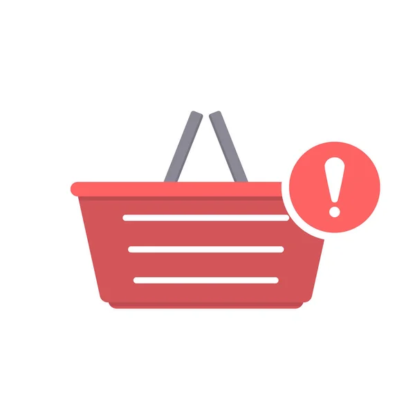 Aandacht mand kopen winkel winkelen pictogram — Stockvector