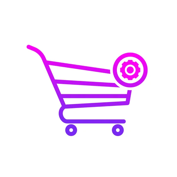Køb indkøbskurv indstillinger butik ikon – Stock-vektor
