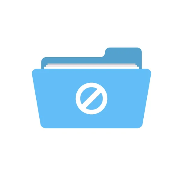 Запрещённый блок отменить отключить значок остановки папки — стоковый вектор
