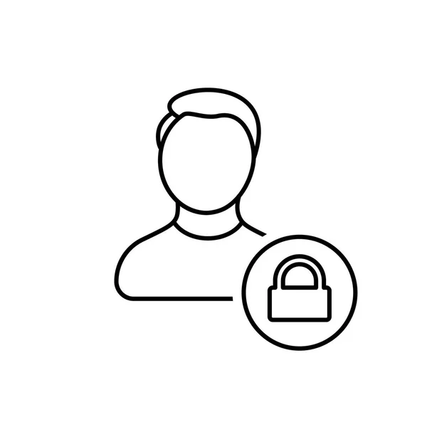 Konto, avatar, lås, lösenord, profil, säkerhet, användare ikon — Stock vektor