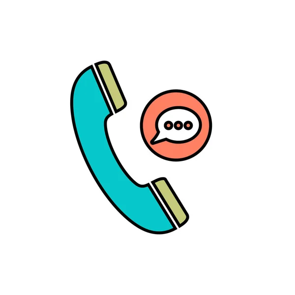 Bubble chat communication handset phone speech telephone icon — Stock Vector