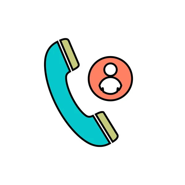 Kapcsolatok kezelésére kézibeszélő telefon telefonkönyv telefonkönyv telefon ikonra. — Stock Vector