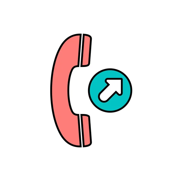 Flecha llamada saliente teléfono llamada icono de teléfono — Vector de stock