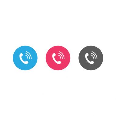 Telefon simgesi. İzole düz telefon işareti